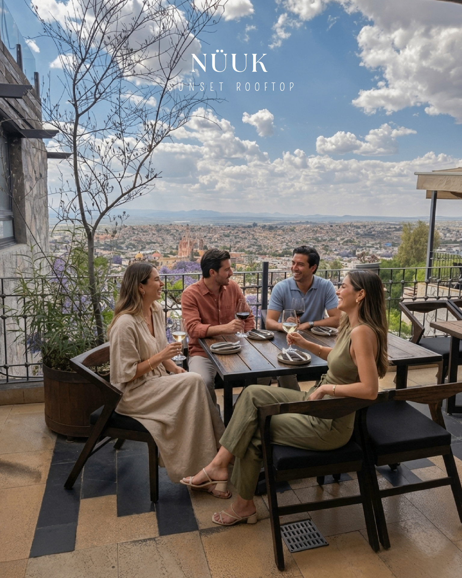 Mesa con vista al rooftop